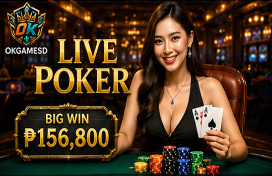OKGAMES live casino table lobby with dealer and round timer